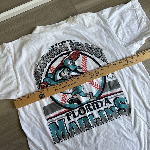 Vintage Florida Miami Marlins Inaugural 1993 Shirt Sz L Fits SM Single Stitch - Picture 5 of 11
